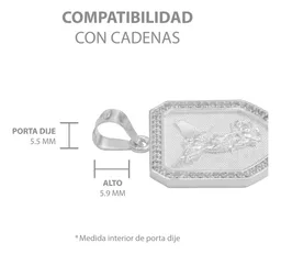 Dije Escudo San Miguel Arcángel Plata 925 Zirconia Transparente - Imagen 6