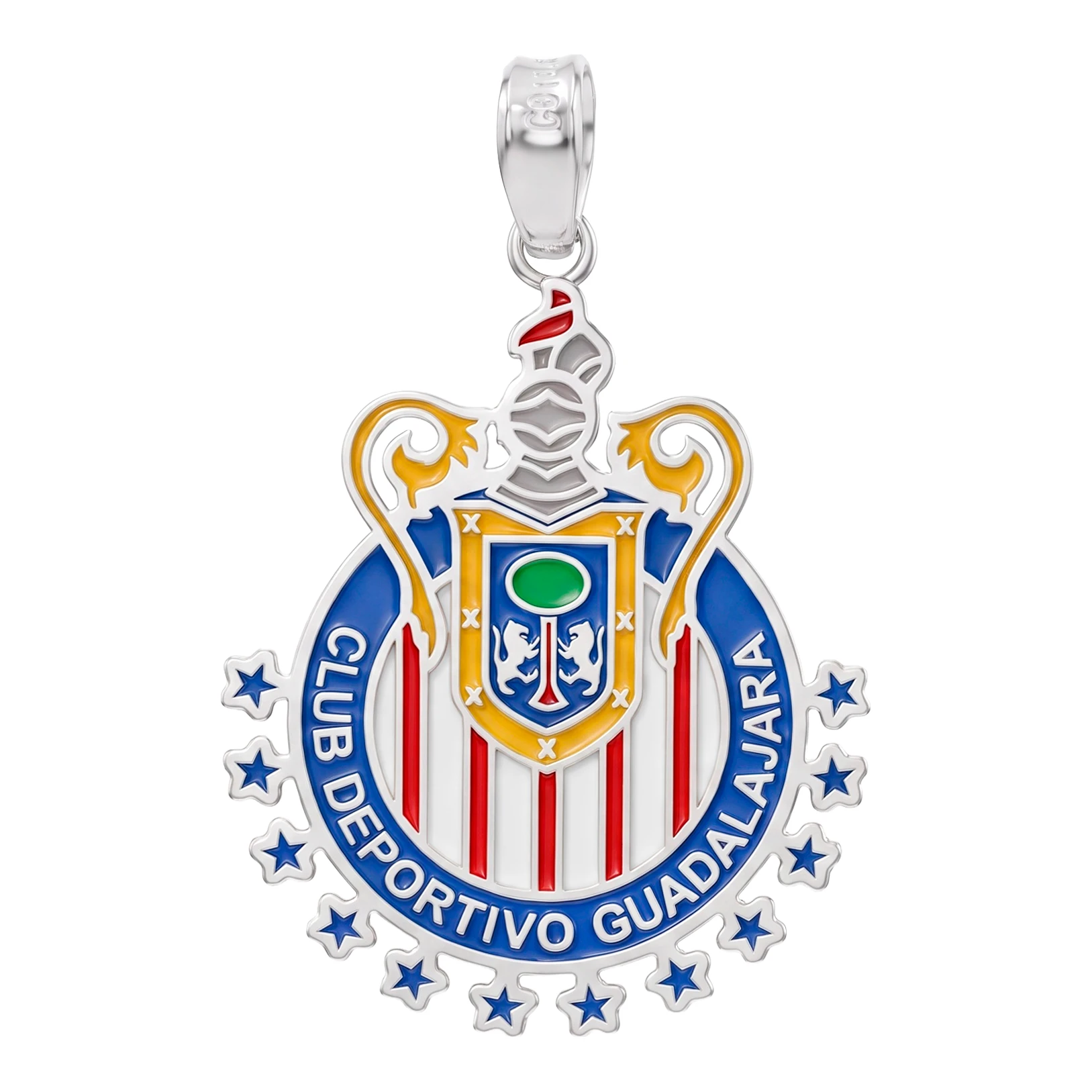 Dije Esmaltado Chivas Guadalajara Plata .925 - Imagen 1