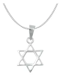 Dije Estrella de David Plata 925 con Cadena Barbada - Imagen 1
