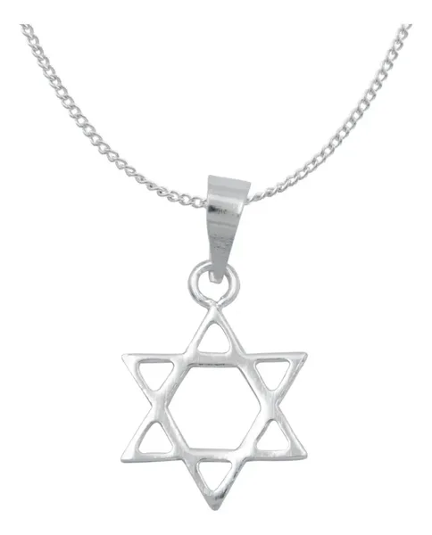 Dije Estrella de David Plata 925 con Cadena Barbada - Imagen 1