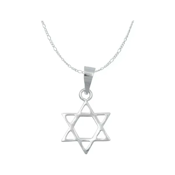 Dije Estrella de David Plata 925 con Cadena Figaro - Imagen 1