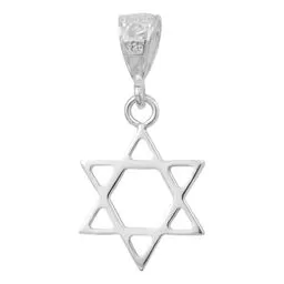 Dije Estrella de David Vaciada Plata Ley .925 para Hombre - Imagen 1