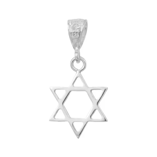 Dije Estrella de David Vaciada Plata Ley .925 para Hombre - Imagen 1