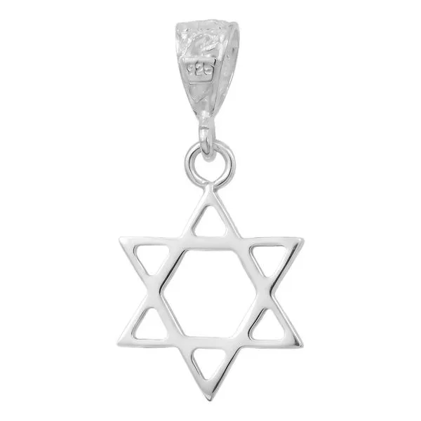 Dije Estrella de David Vaciada Plata Ley .925 para Hombre - Imagen 1