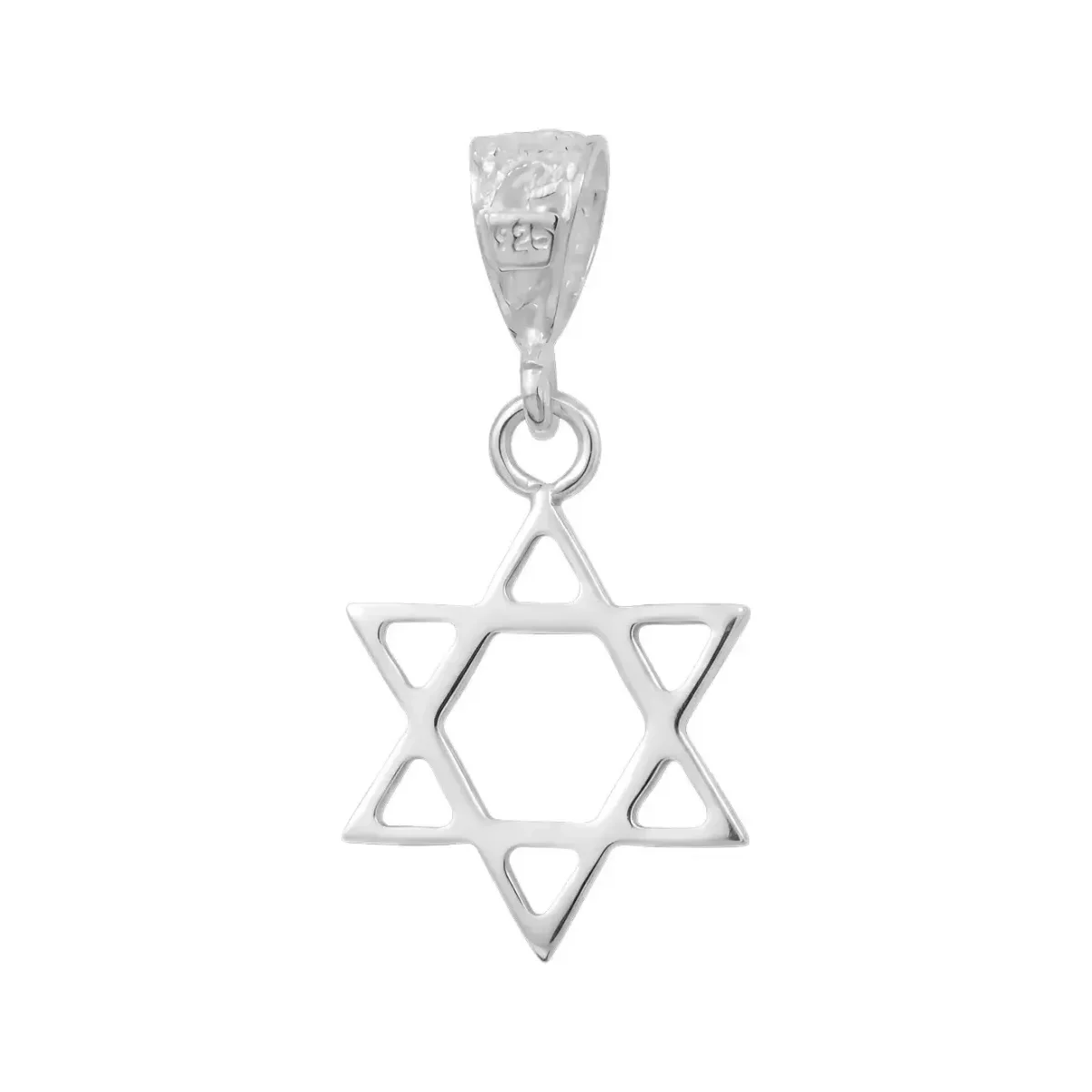 Dije Estrella de David Vaciada Plata Ley .925 para Hombre - Imagen 3