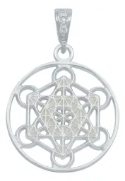 Dije Estrella de Metatrón Plata 925 con Zirconia Transparente - Imagen 1