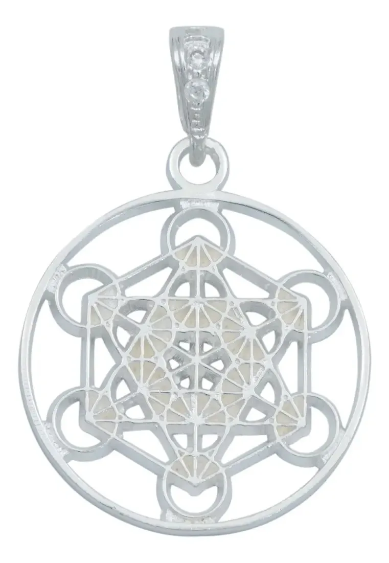 Dije Estrella de Metatrón de plata 925 con zirconia transparente. Joyería con significado, amuleto de protección.