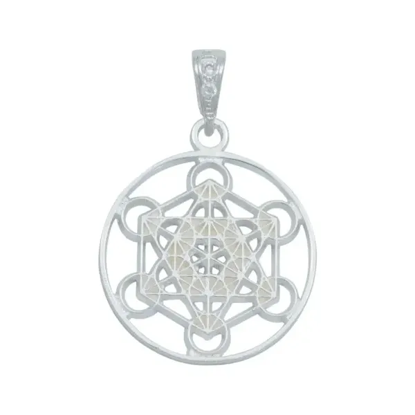 Dije Estrella de Metatrón Plata 925 con Zirconia Transparente - Imagen 1
