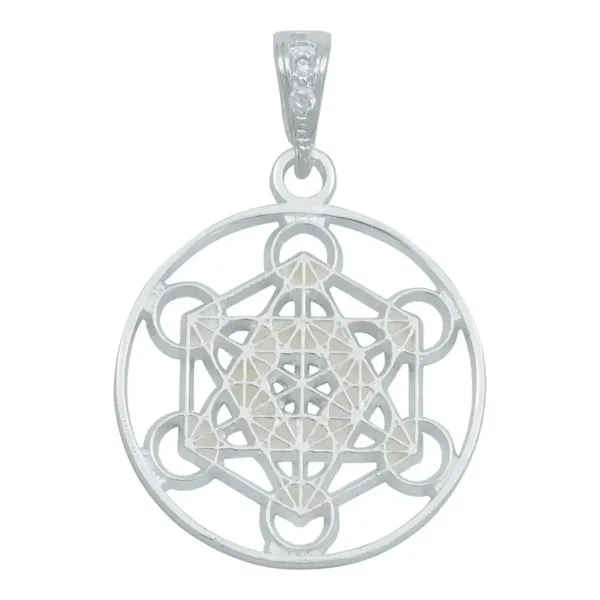 Dije Estrella de Metatrón Plata 925 con Zirconia Transparente - Imagen 1