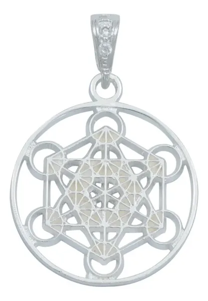 Dije Estrella de Metatrón Plata 925 con Zirconia Transparente - Imagen 1