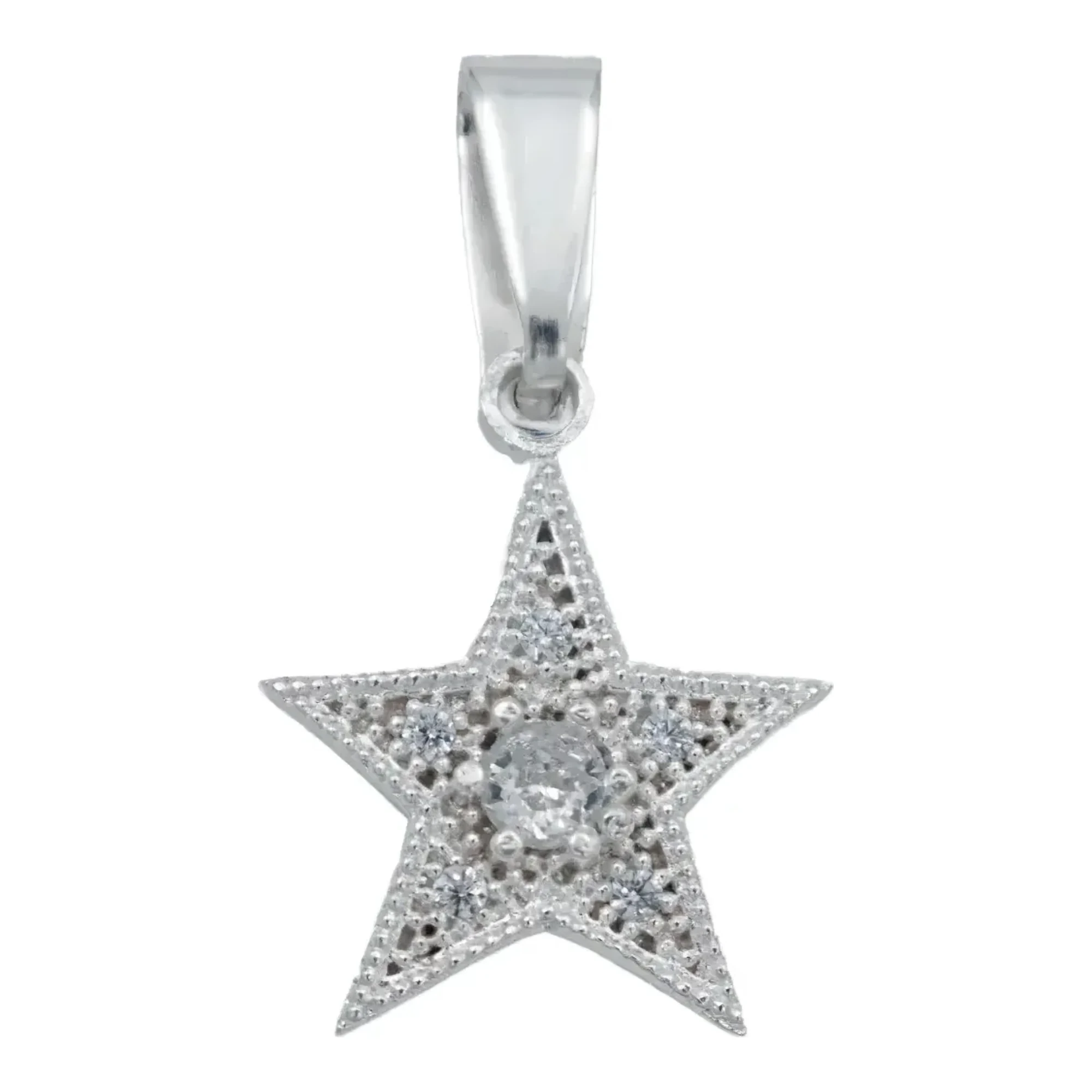 Dije Estrella Plata 925 con Zirconias Blancas para Mujer - Joyaris joyería fina artesanal mexicana