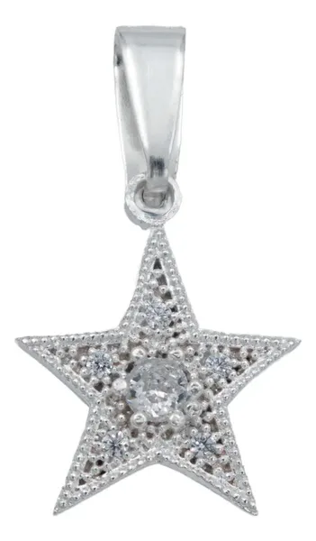 Dije Estrella Plata 925 con Zirconias Blancas - Imagen 1