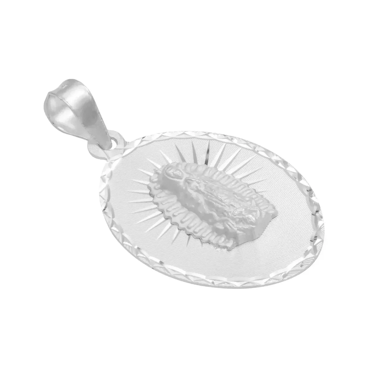 Dije Estrella Virgen de Guadalupe Plata 925 Diamantada Religioso - Imagen 2