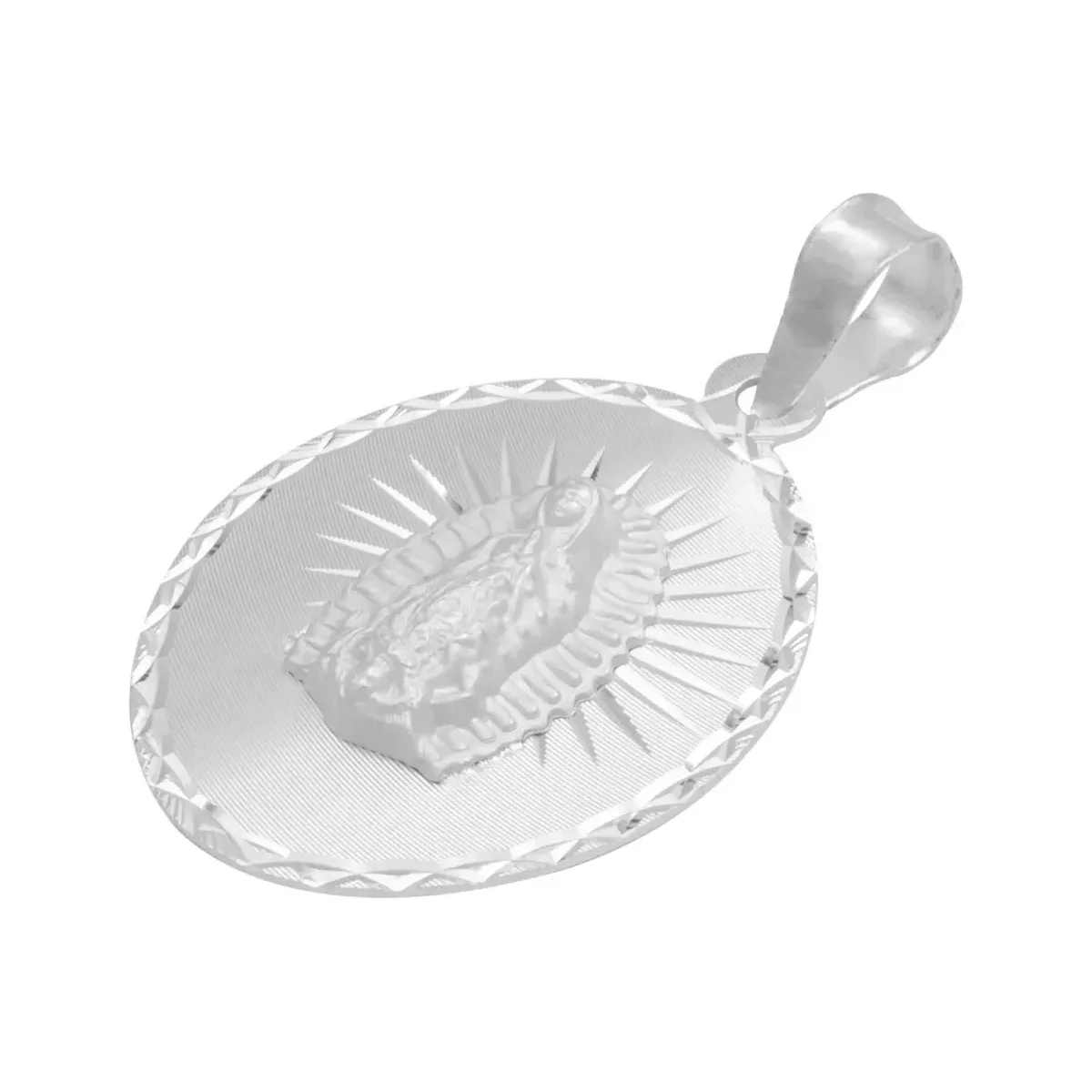 Dije Estrella Virgen de Guadalupe Plata 925 Diamantada Religioso - Imagen 3