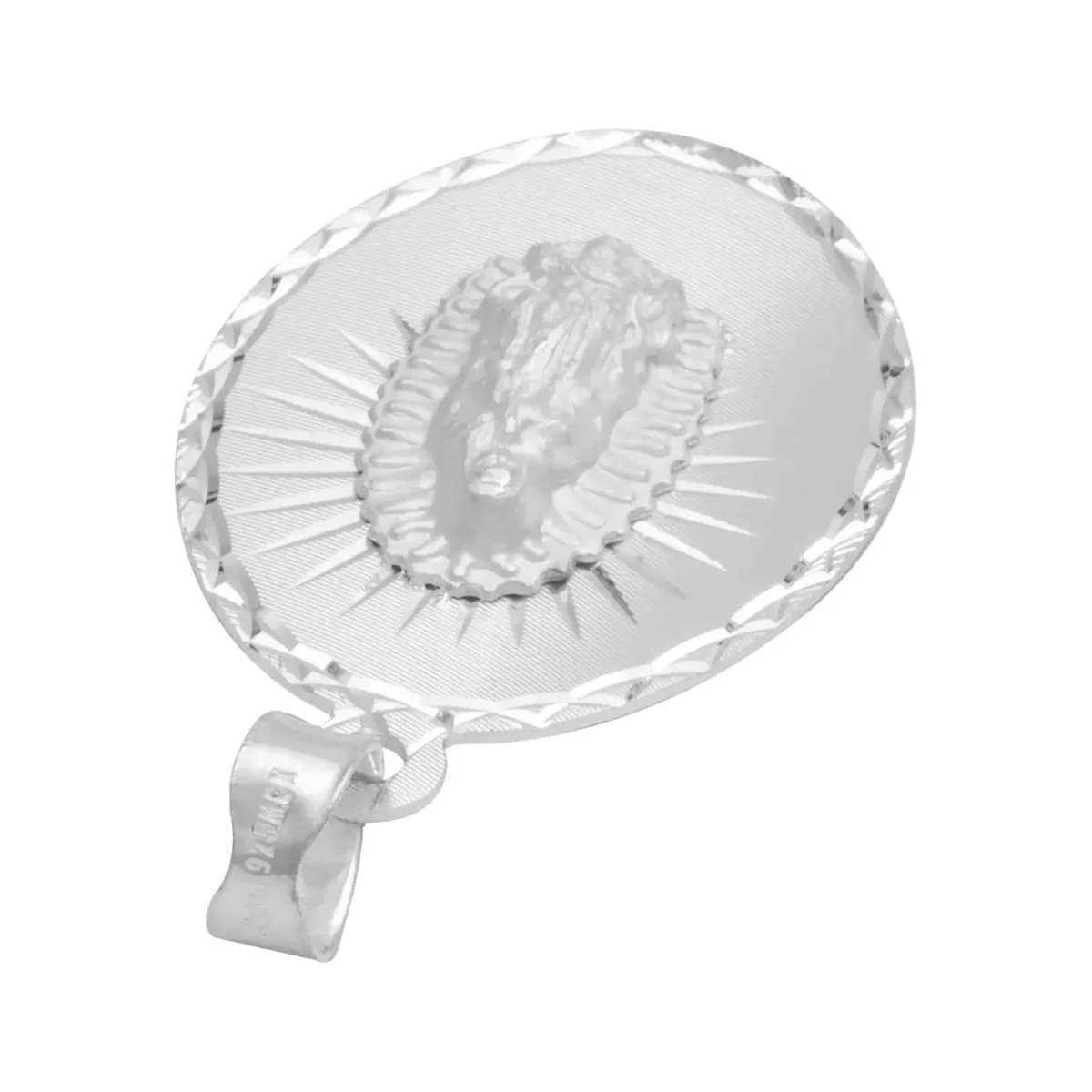 Dije Estrella Virgen de Guadalupe Plata 925 Diamantada Religioso - Imagen 4