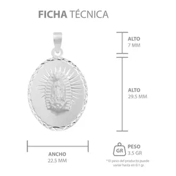 Dije Estrella Virgen de Guadalupe Plata 925 Diamantada Religioso - Imagen 7