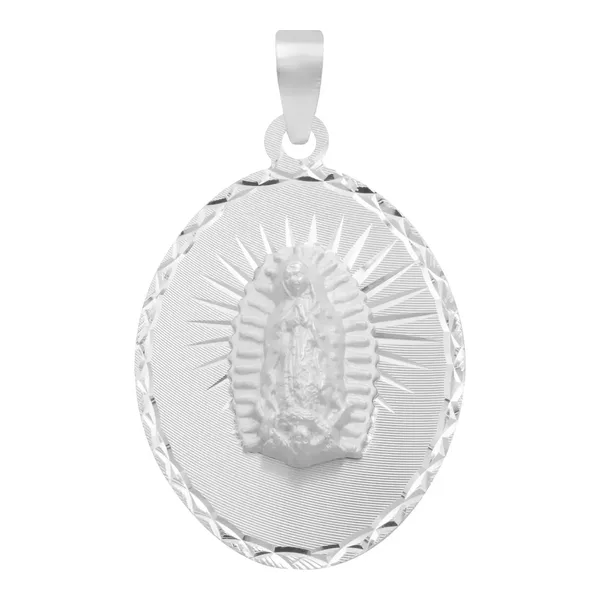 Dije Estrella Virgen de Guadalupe Plata 925 Diseño Diamantado - Imagen 1