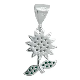 Dije Flor Plata 925 con Zirconia Amarilla - Imagen 3