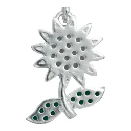 Dije Flor Plata 925 con Zirconia Amarilla - Imagen 4