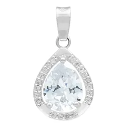 Dije Gota Plata 925 con Zirconias Transparentes para Dama - Imagen 1