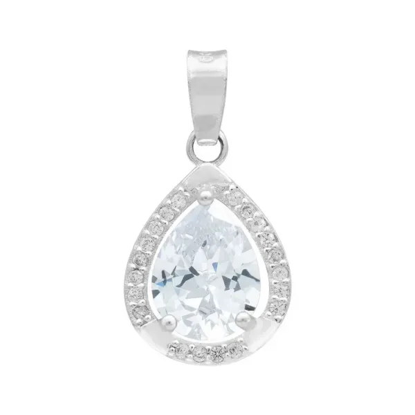 Dije Gota Plata 925 con Zirconias Transparentes para Dama - Imagen 1