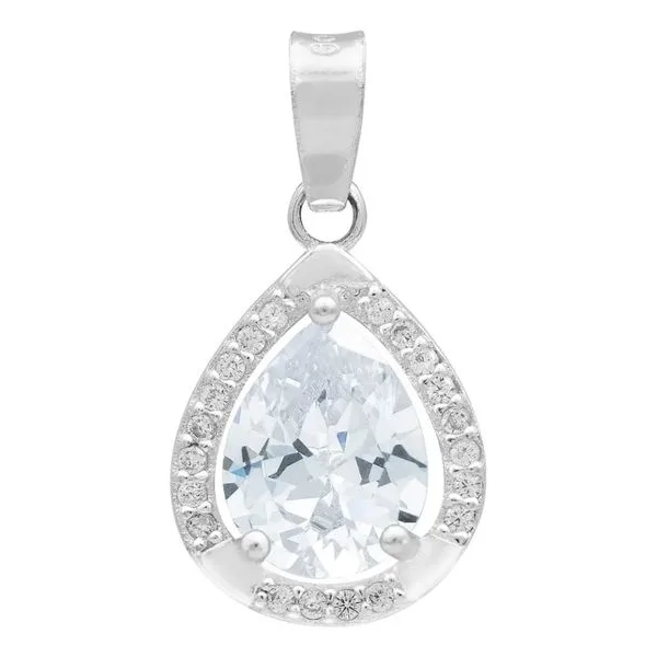 Dije Gota Plata 925 con Zirconias Transparentes para Dama - Imagen 1