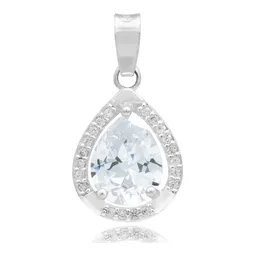 Dije Gota Plata 925 con Zirconias Transparentes para Dama - Imagen 2