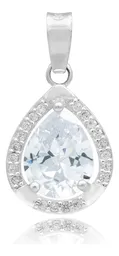 Dije Gota Plata 925 con Zirconias Transparentes para Dama - Imagen 2