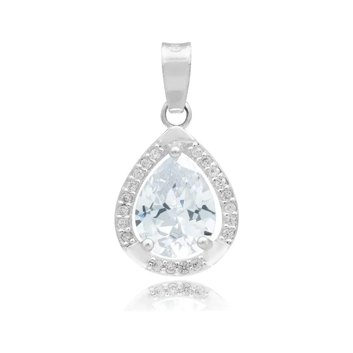 Dije Gota Plata 925 con Zirconias Transparentes para Dama - Imagen 2