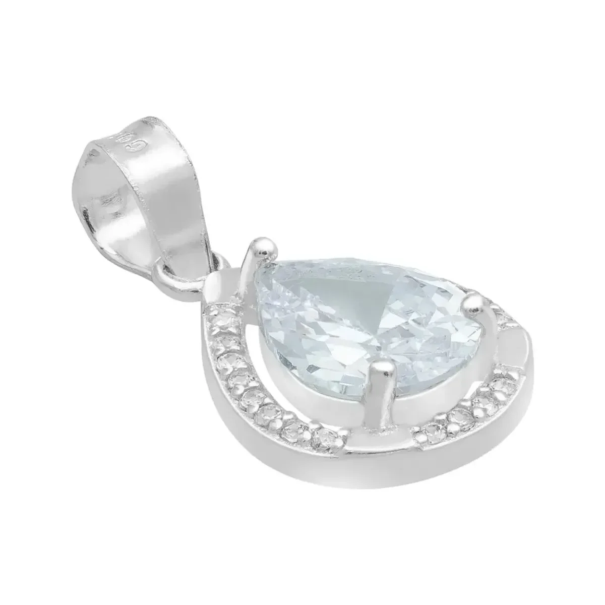 Dije Gota Plata 925 con Zirconias Transparentes para Dama - Imagen 4