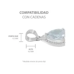 Dije Gota Plata 925 con Zirconias Transparentes para Dama - Imagen 7