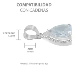 Dije Gota Plata 925 con Zirconias Transparentes para Dama - Imagen 7