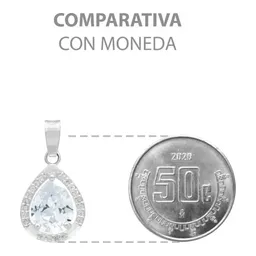 Dije Gota Plata 925 con Zirconias Transparentes para Dama - Imagen 9