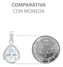 Dije Gota Plata 925 con Zirconias Transparentes para Dama - Imagen 9