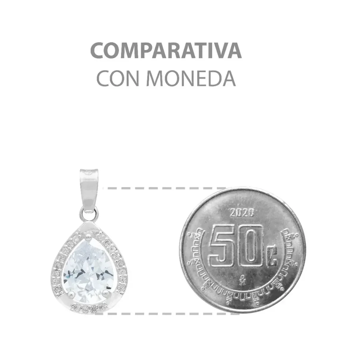 Dije Gota Plata 925 con Zirconias Transparentes para Dama - Imagen 9
