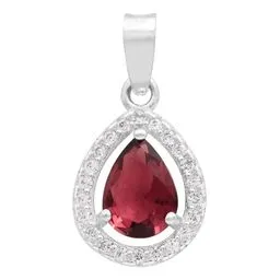Dije Gota Plata 925 Zirconia Roja para Mujer - Imagen 1