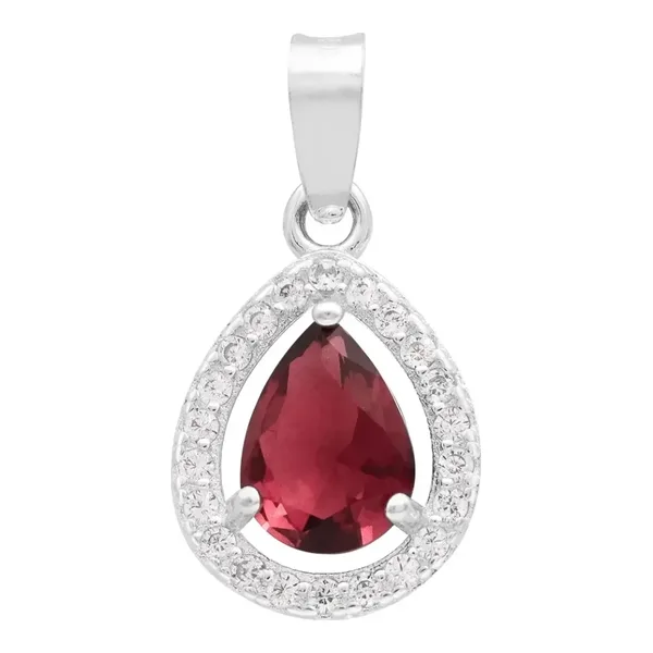 Dije Gota Plata 925 Zirconia Roja para Mujer - Imagen 1
