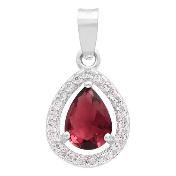 Dije Gota Plata 925 Zirconia Roja para Mujer - Imagen 1