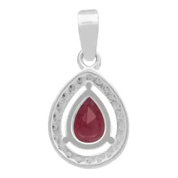 Dije Gota Plata 925 Zirconia Roja para Mujer - Imagen 2