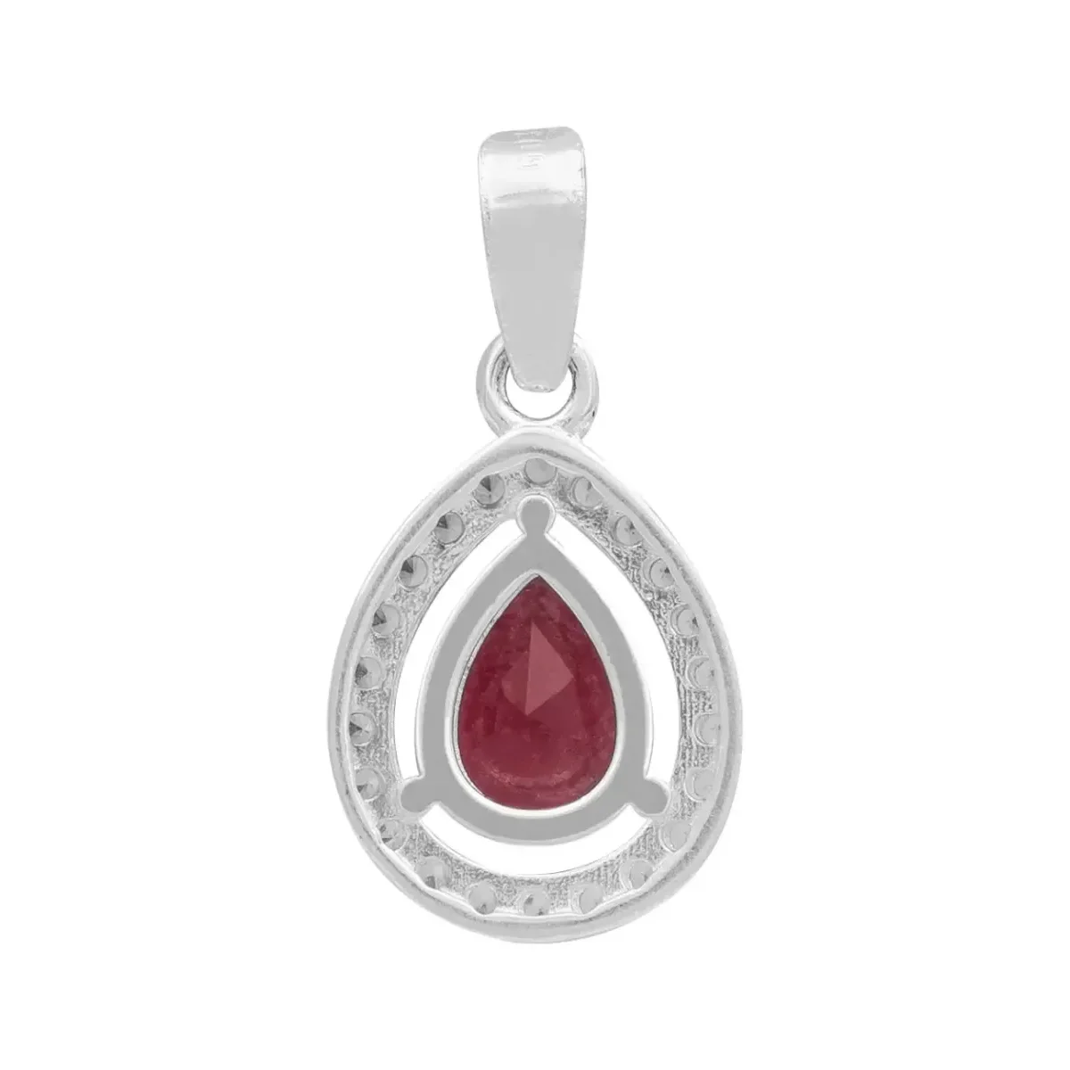 Dije Gota Plata 925 Zirconia Roja para Mujer - Imagen 2