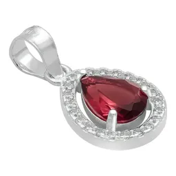 Dije Gota Plata 925 Zirconia Roja para Mujer - Imagen 3