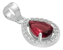 Dije Gota Plata 925 Zirconia Roja para Mujer - Imagen 3
