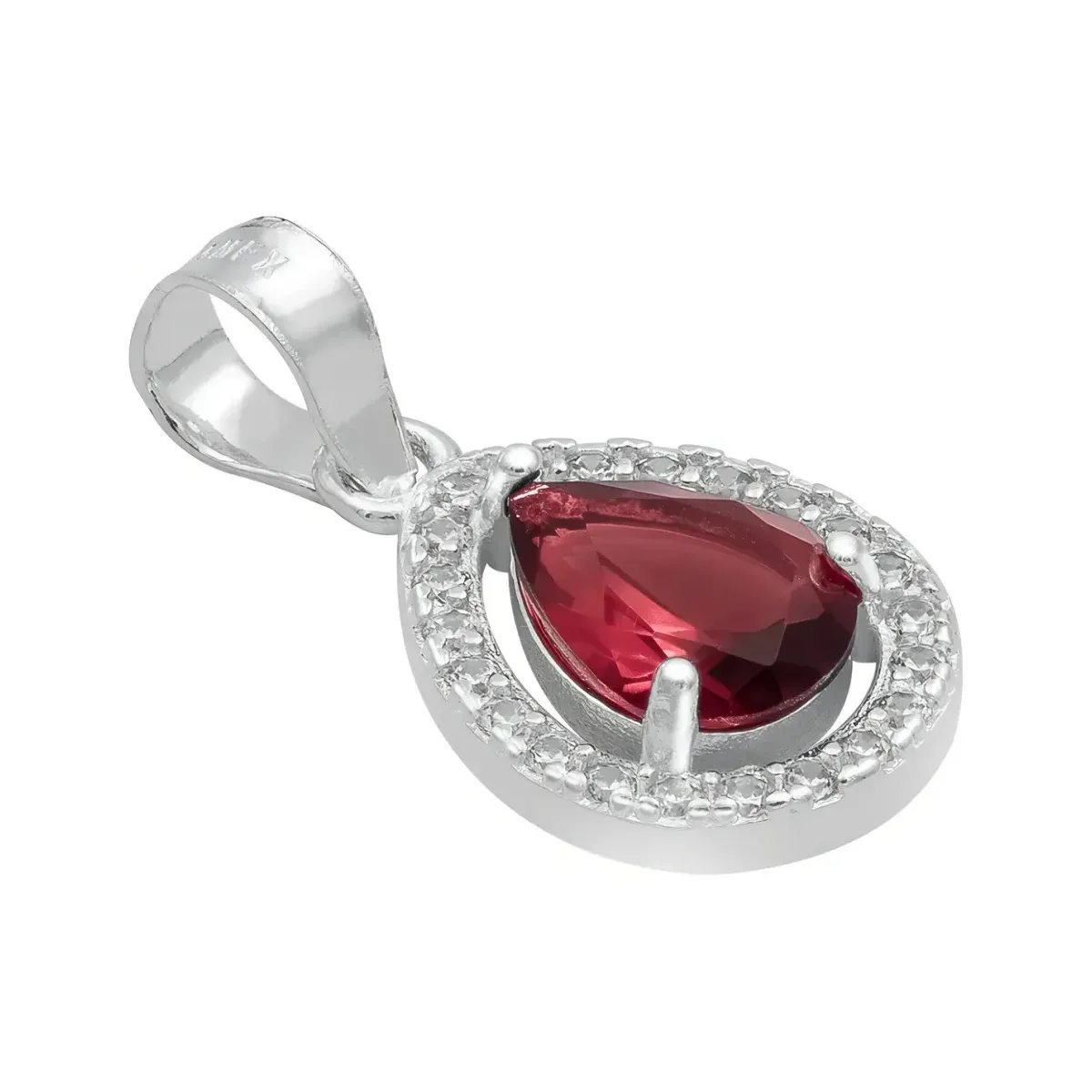 Dije Gota Plata 925 Zirconia Roja para Mujer - Imagen 3