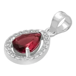 Dije Gota Plata 925 Zirconia Roja para Mujer - Imagen 4