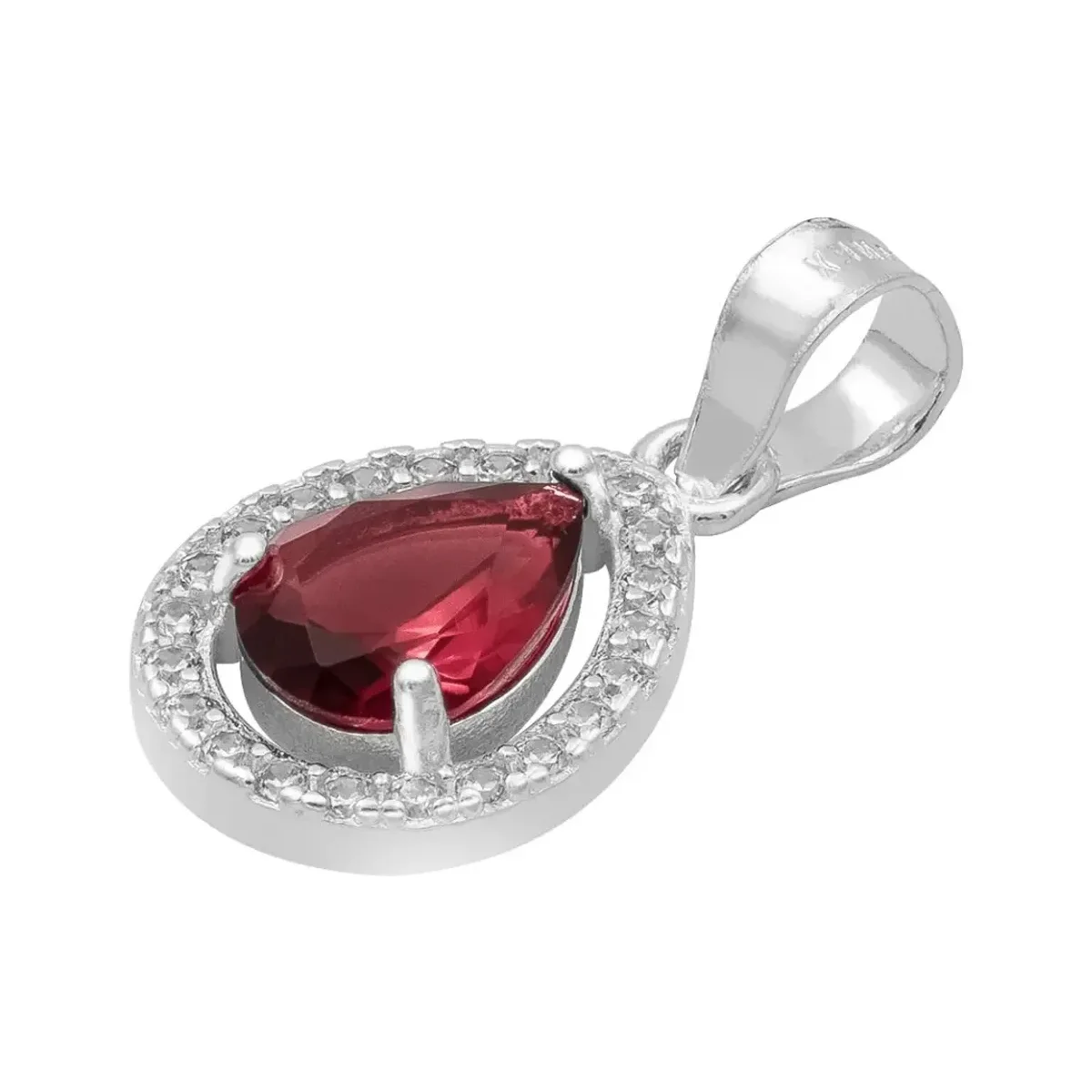 Dije Gota Plata 925 Zirconia Roja para Mujer - Imagen 4