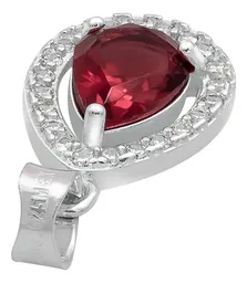 Dije Gota Plata 925 Zirconia Roja para Mujer - Imagen 5