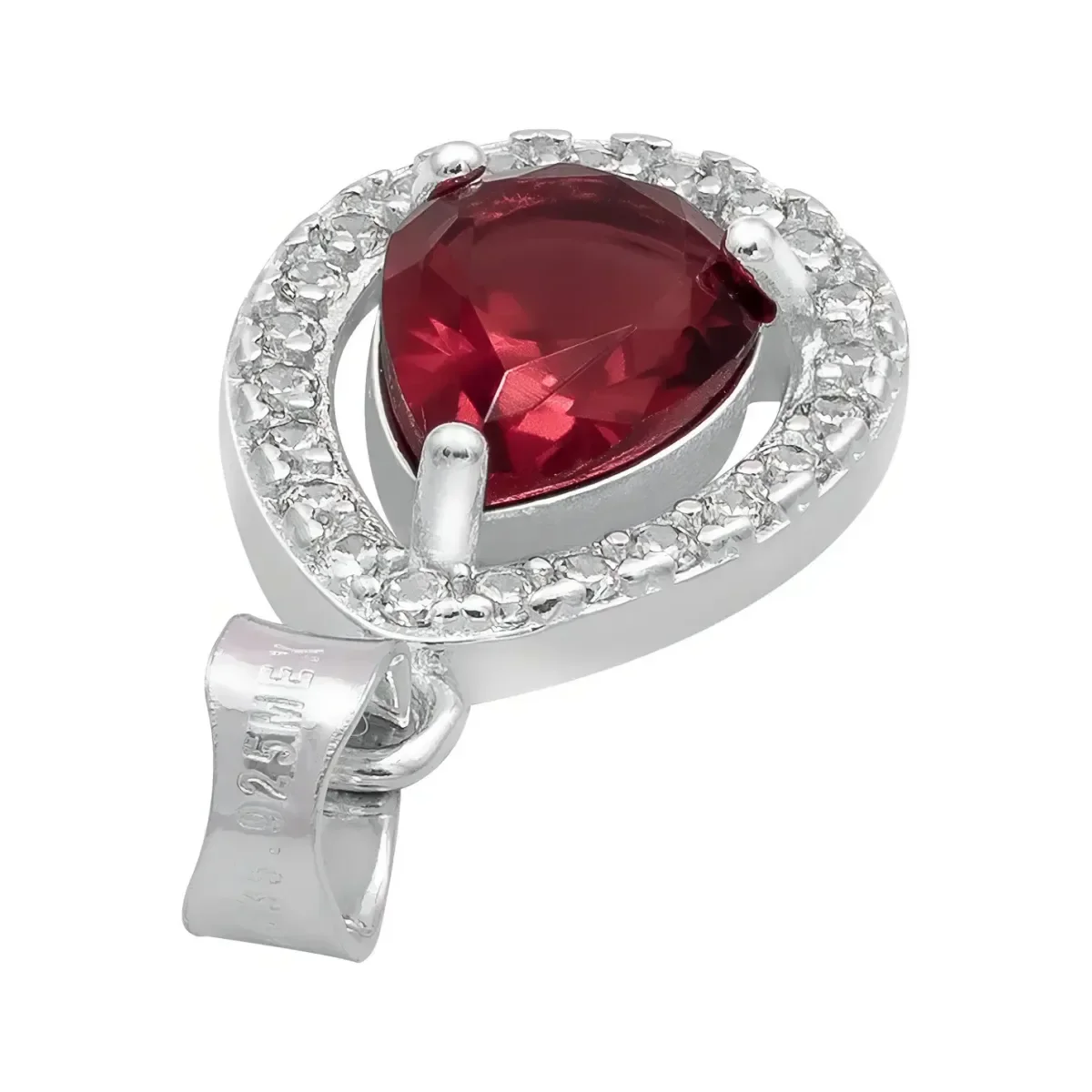 Dije Gota Plata 925 Zirconia Roja para Mujer - Imagen 5