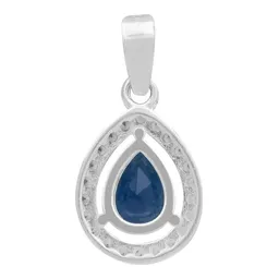 Dije Gota Plata 925 Zirconias Azules Mujer Diseño Fino - Imagen 2