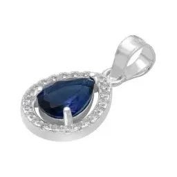 Dije Gota Plata 925 Zirconias Azules Mujer Diseño Fino - Imagen 4