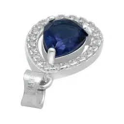 Dije Gota Plata 925 Zirconias Azules Mujer Diseño Fino - Imagen 5